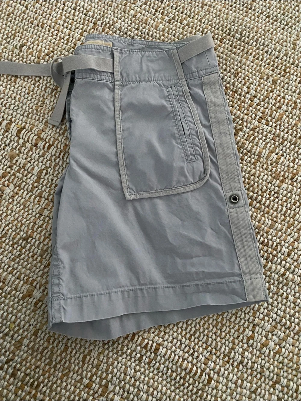 Vintage J.Crew City Fit Utility Shorts Blue Gray Roll Tab Sz 4